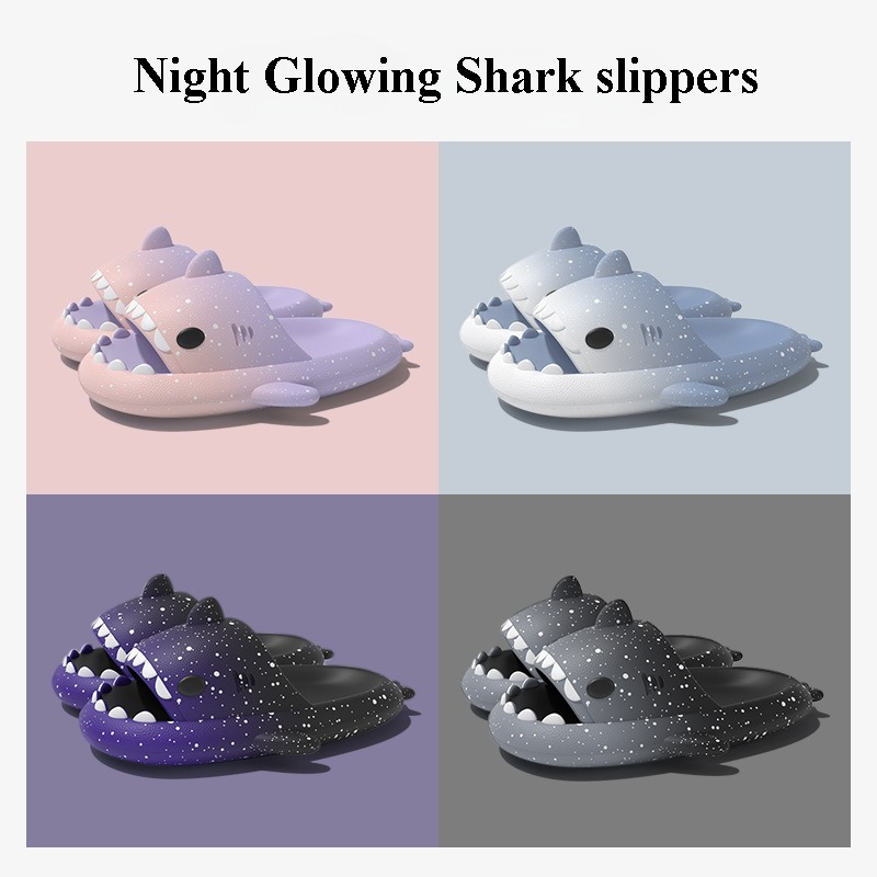 Embroidery Flat Shoes - Sandal Hiu Kartun Lucu untuk Wanita
