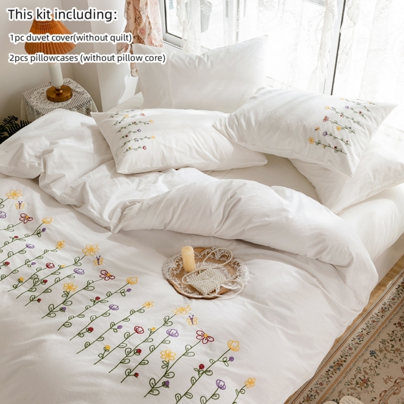 Embroidery Pashmina - 3 buah Set seprai selimut bordir