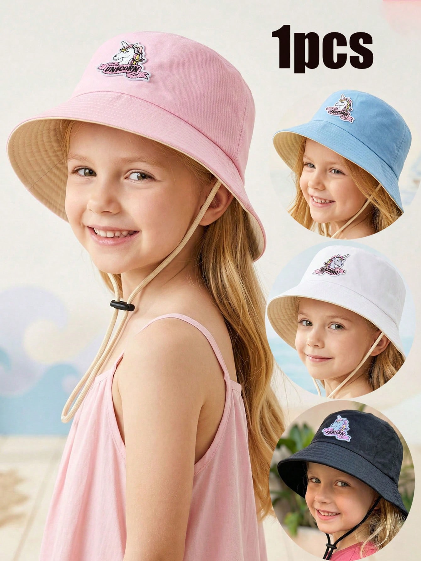 Embroidery Unicorn - 1 Buah Topi Ember Bordir Unicorn