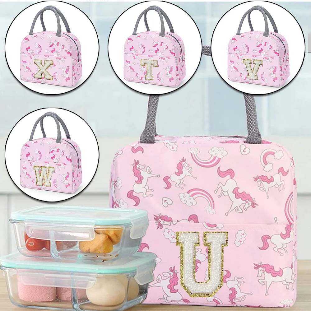Embroidery Unicorn - Tas makan siang insulasi bordir Unicorn