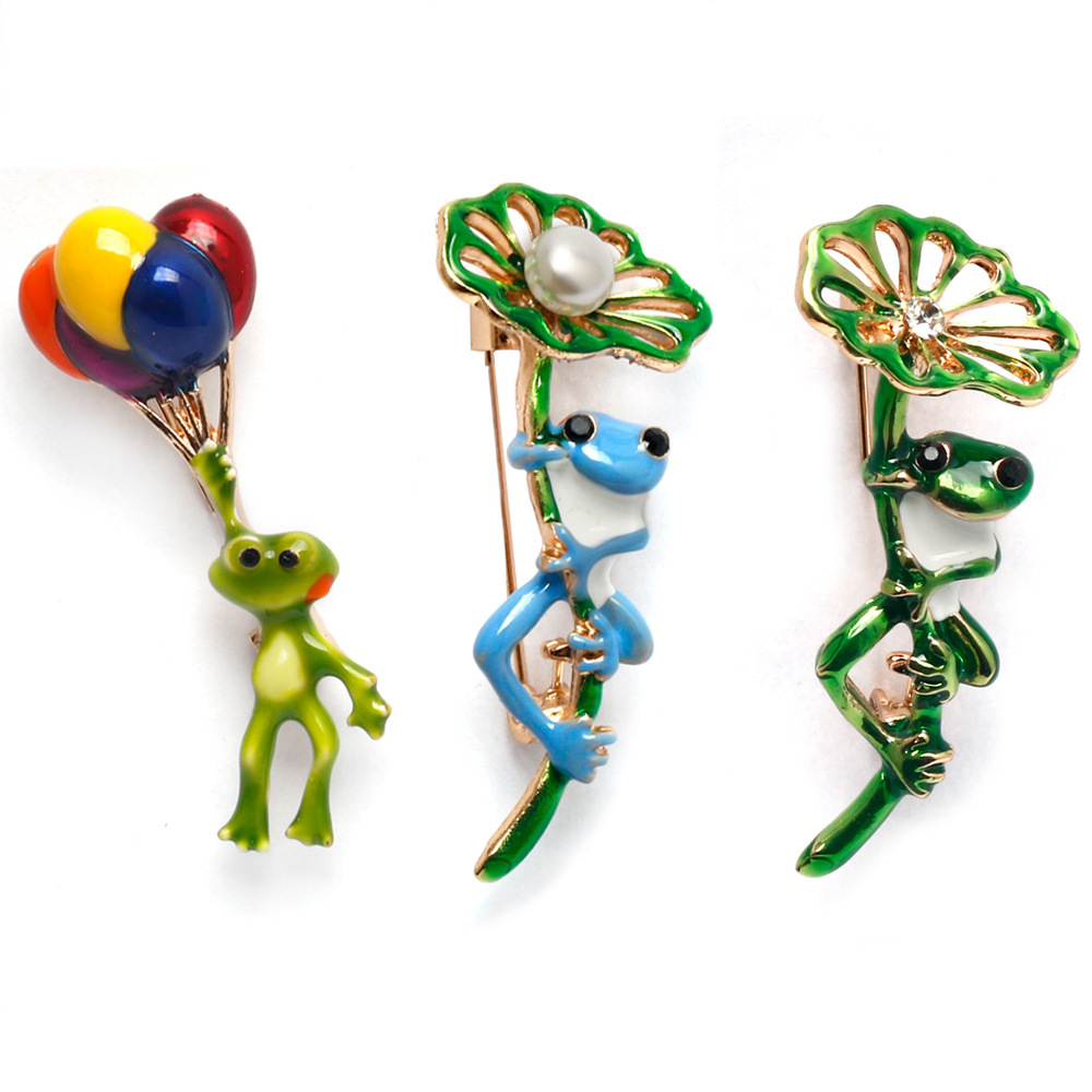 Embroidery Bali - Bros Katak Enamel untuk Wanita Unisex,