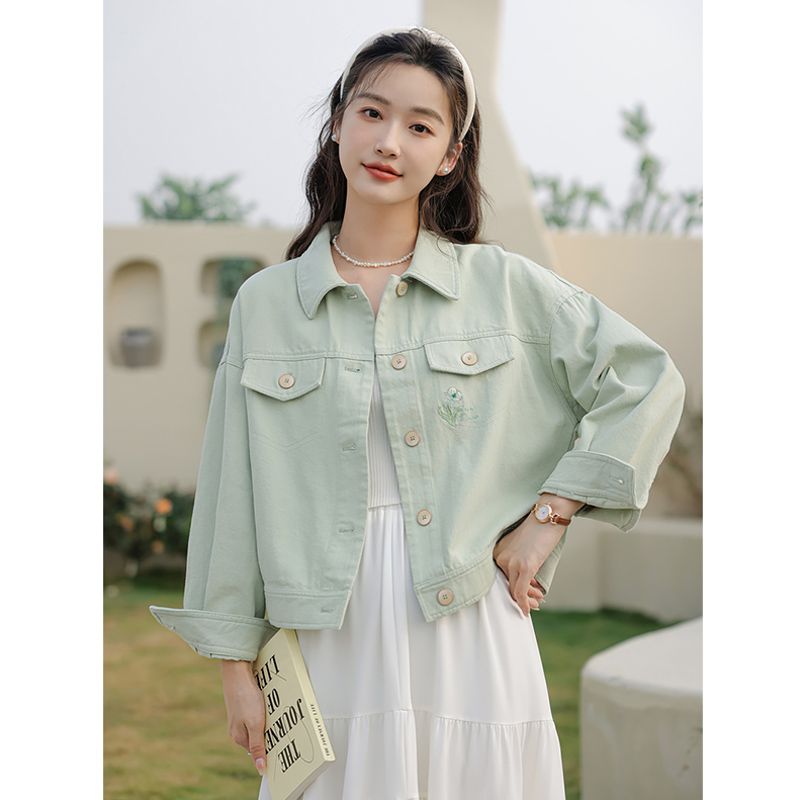 Jaket Denim Pink Modis Wanita  - Embroidery Jeans ulasan dan harga
