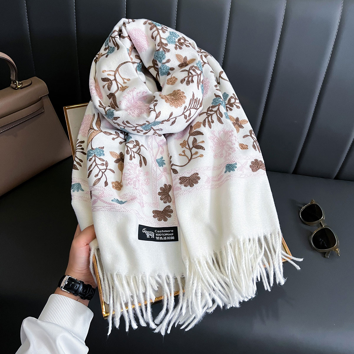 Syal Kasmir Hangat Musim Dingi - Embroidery Pashmina ulasan dan harga