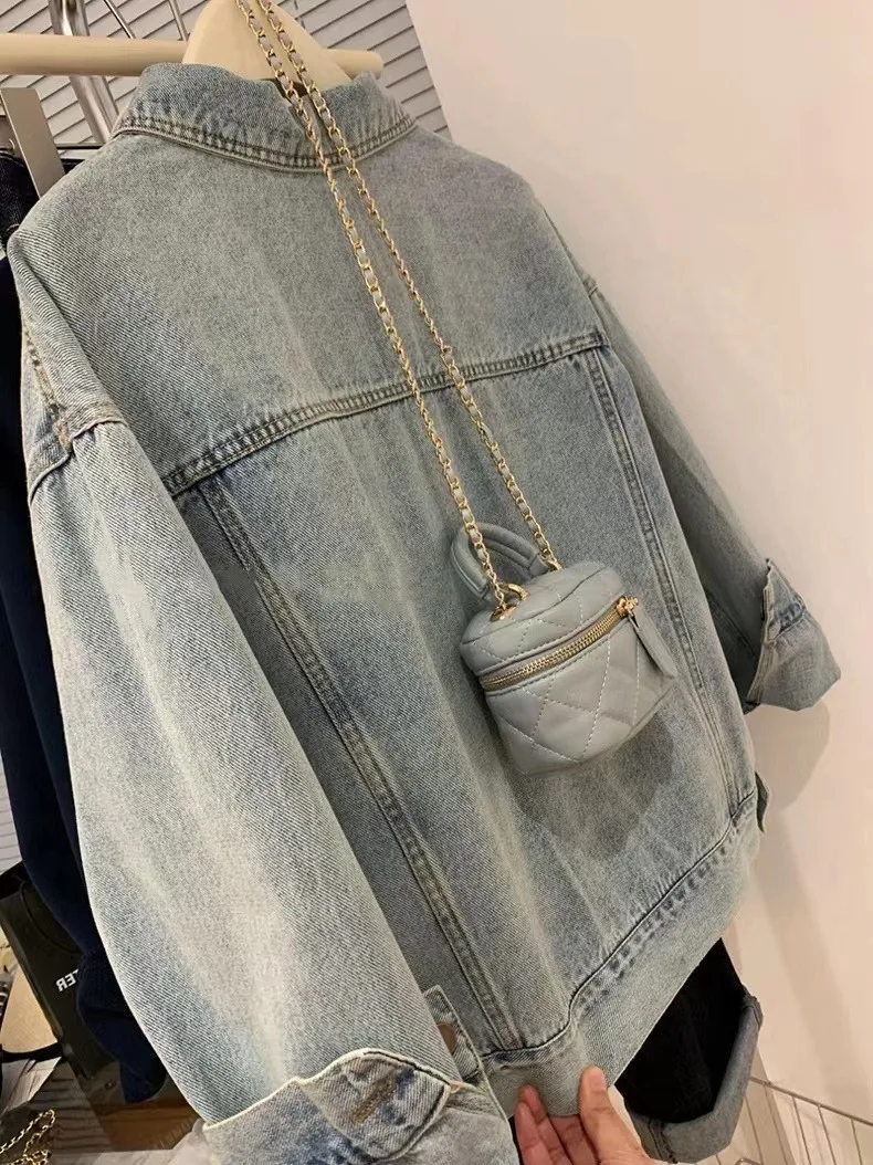 Jaket Denim Y2k katun Vintage  - Embroidery Jeans ulasan dan harga
