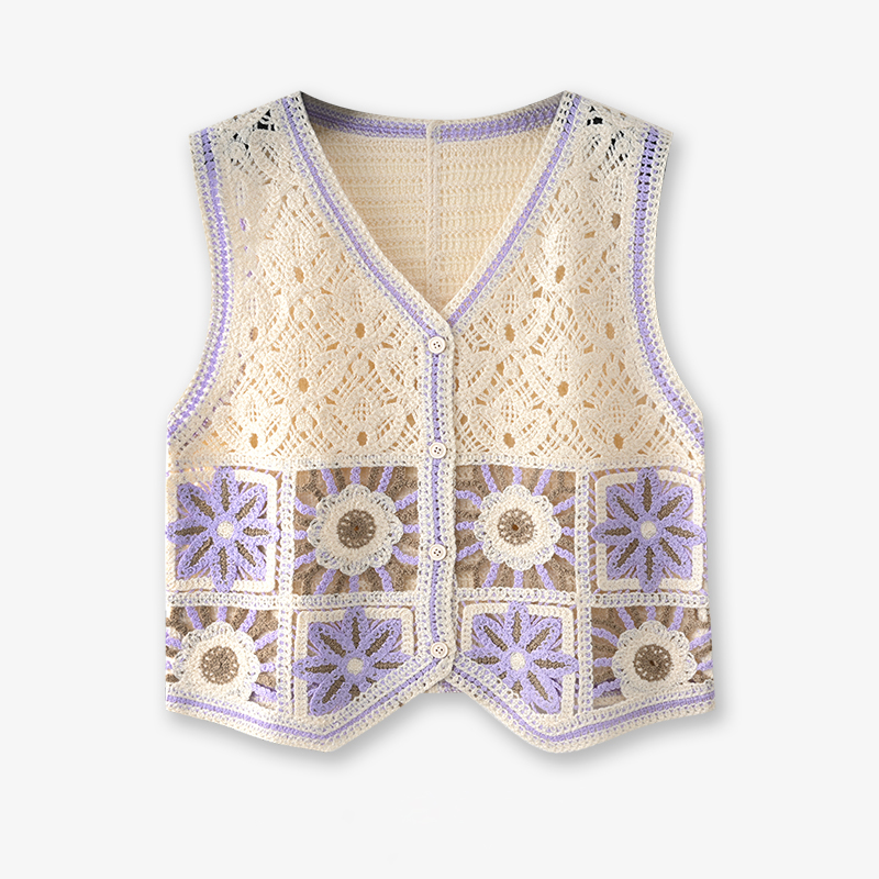 Rompi Rajut Persegi Nenek Wani - Embroidery Vest ulasan dan harga