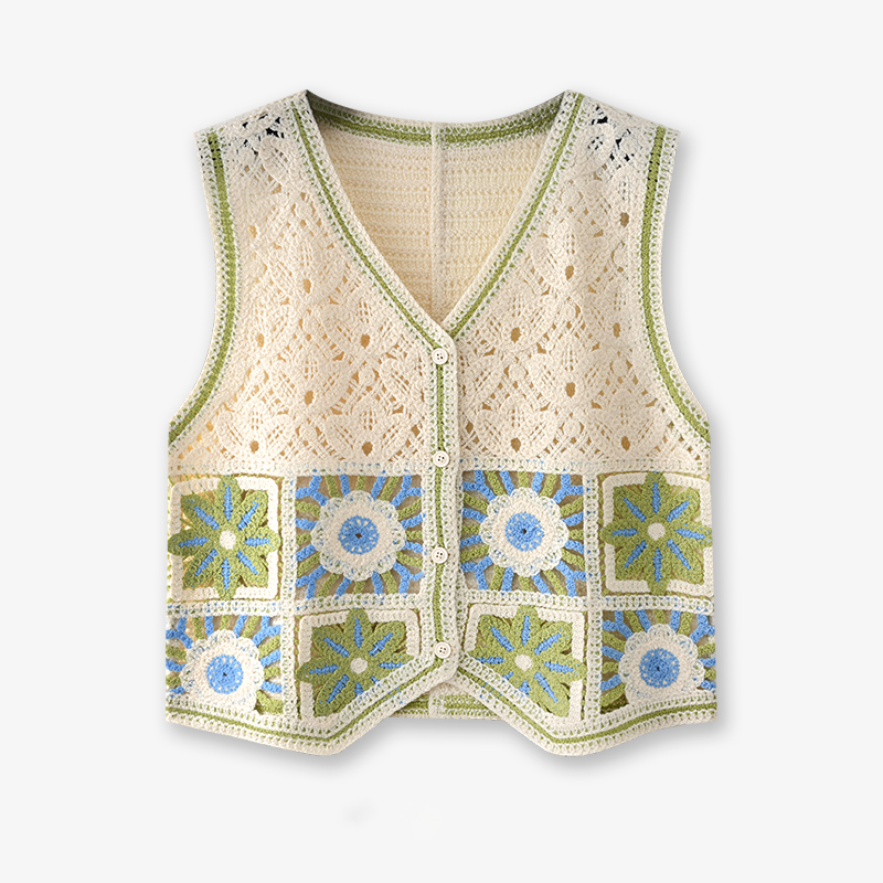 Rompi Rajut Persegi Nenek Wani - Embroidery Vest ulasan dan harga