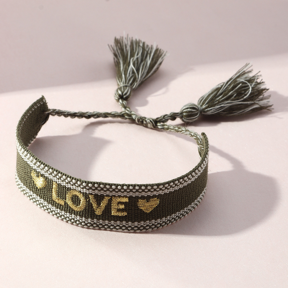n Sle Gelang Tenun Rumbai Bord - Embroidery Letter N ulasan dan harga