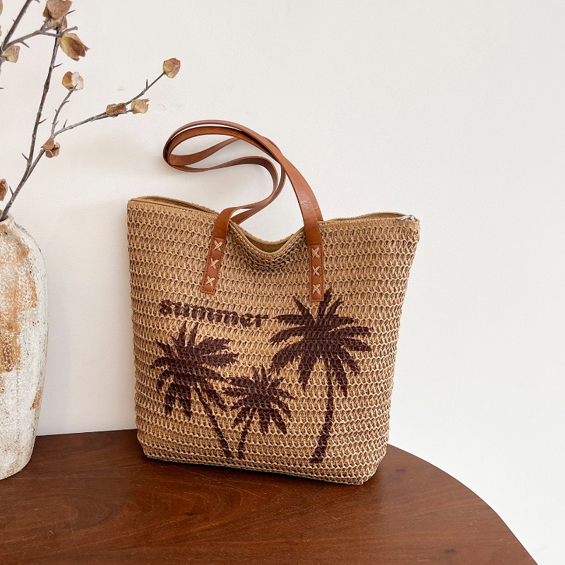 Tas Anyaman Jerami Bordir Poho - Embroidery Bali ulasan dan harga