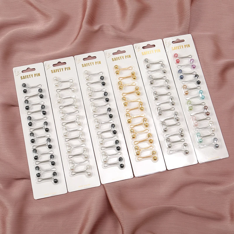 12 buah/tas syal pin jilbab Mu - Embroidery Eyebrow ulasan dan harga
