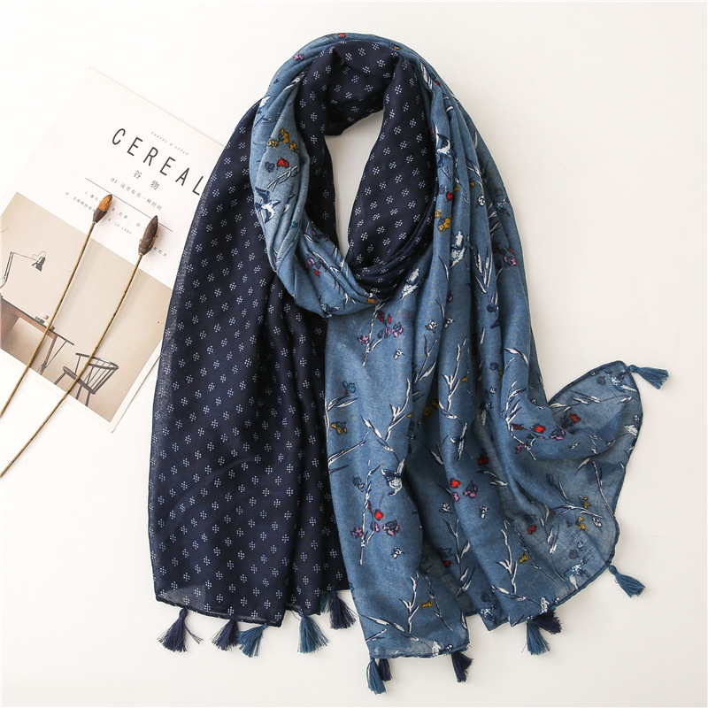 2021 Syal Wanita Motif Bunga J - Embroidery Shawl ulasan dan harga