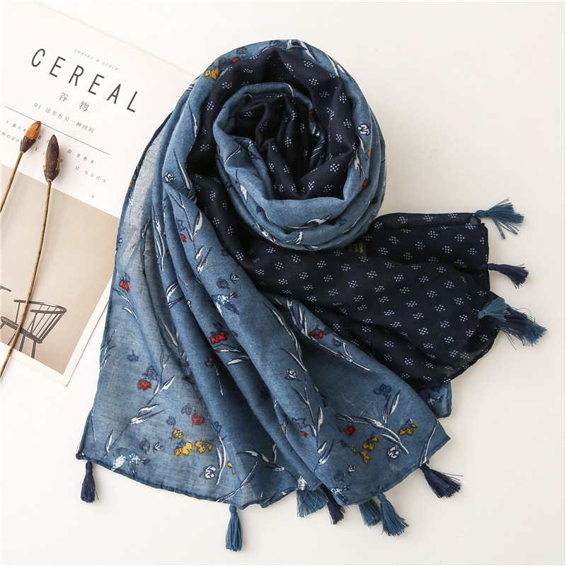 2021 Syal Wanita Motif Bunga J - Embroidery Shawl ulasan dan harga
