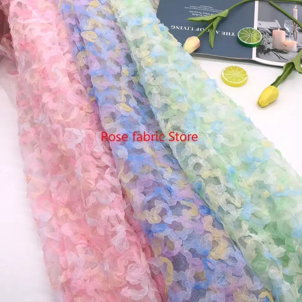 Kain renda rajutan sifon gradi - Embroidery Roses ulasan dan harga