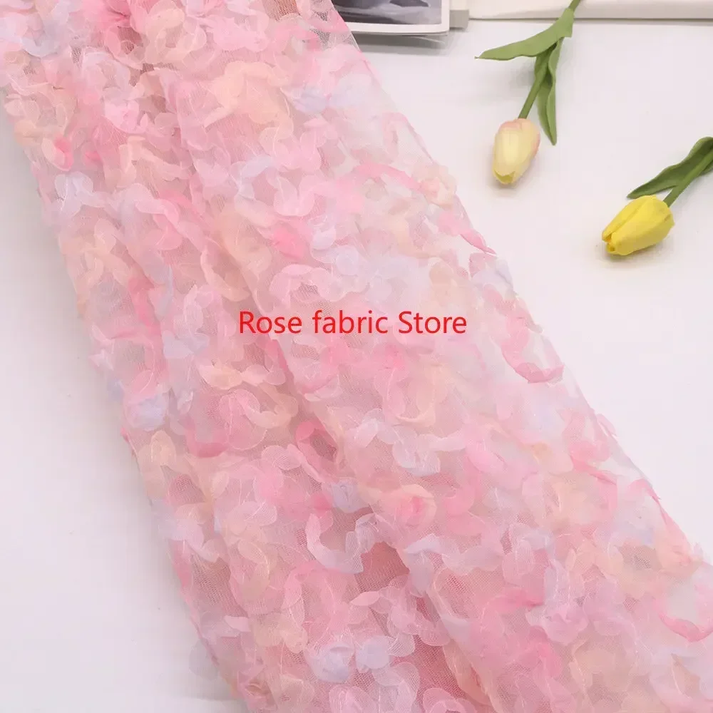 Kain renda rajutan sifon gradi - Embroidery Roses ulasan dan harga