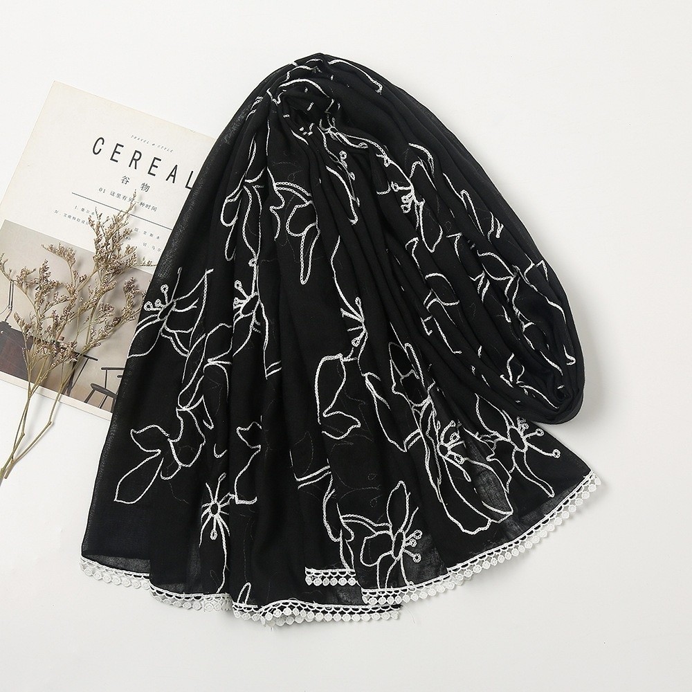 Hijab Serbaguna Elegan, Kerudu - Embroidery Shawl ulasan dan harga