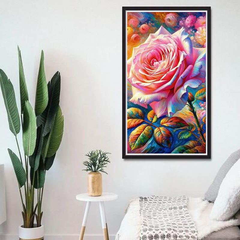 Lukisan Berlian Ukuran Besar M - Embroidery Roses ulasan dan harga