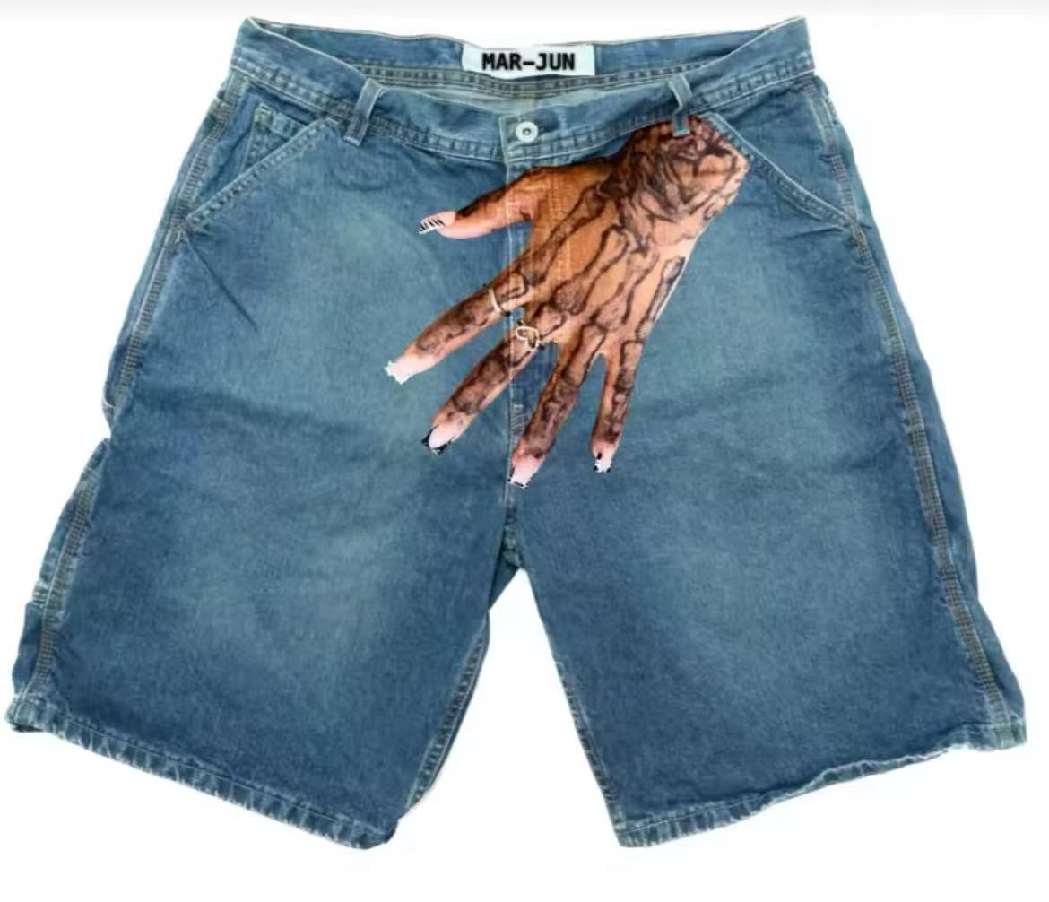 Deeptown Y2k Celana Pendek Den - Embroidery Jeans ulasan dan harga
