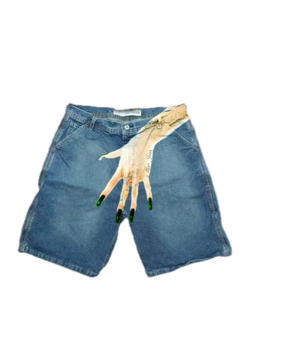 Deeptown Y2k Celana Pendek Den - Embroidery Jeans ulasan dan harga