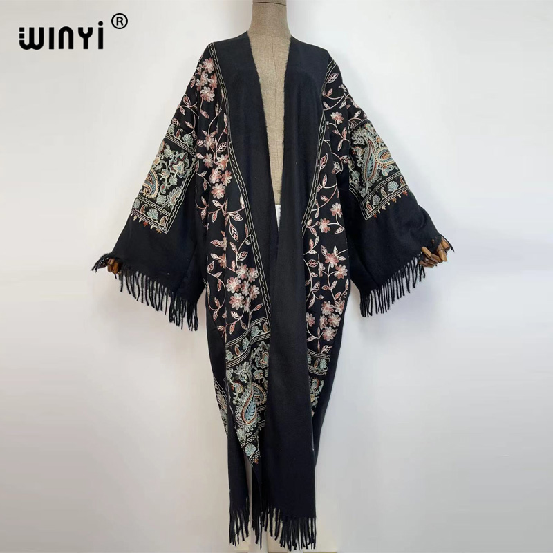 WINYI Mantel Panjang Wanita Mu - Embroidery Pashmina ulasan dan harga