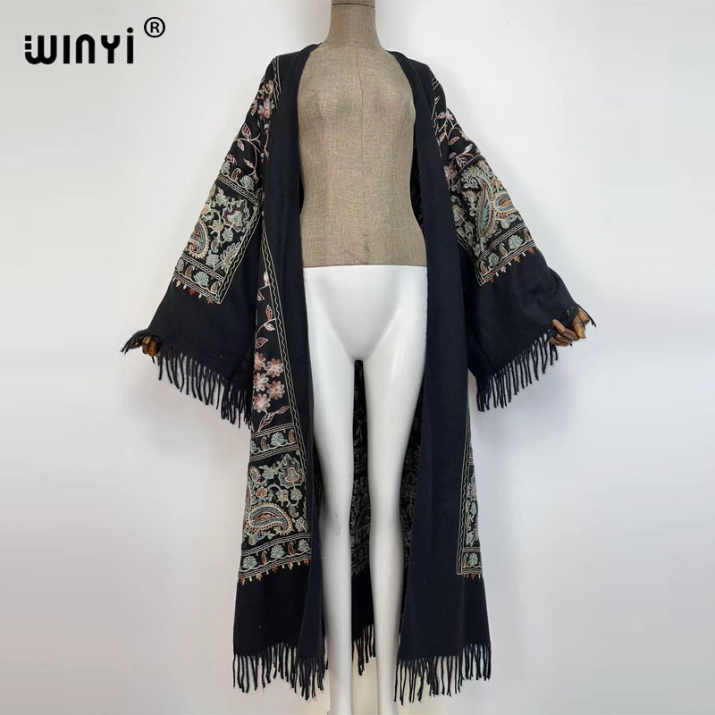 WINYI Mantel Panjang Wanita Mu - Embroidery Pashmina ulasan dan harga
