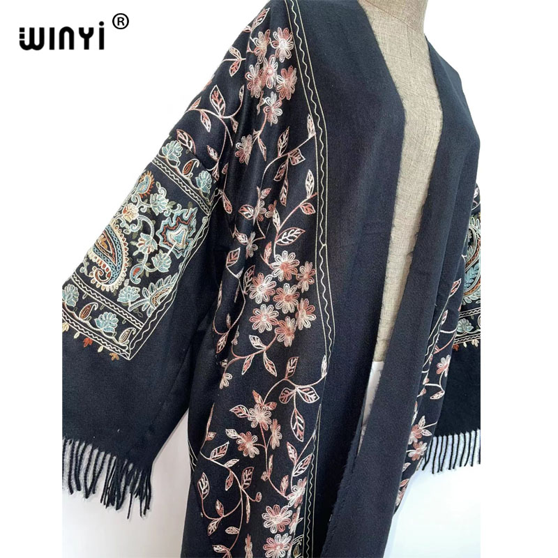 WINYI Mantel Panjang Wanita Mu - Embroidery Pashmina ulasan dan harga