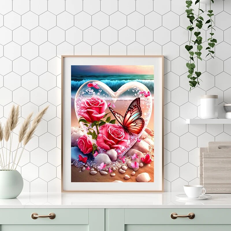Lukisan Berlian Mosaik Kupu-ku - Embroidery Rose ulasan dan harga