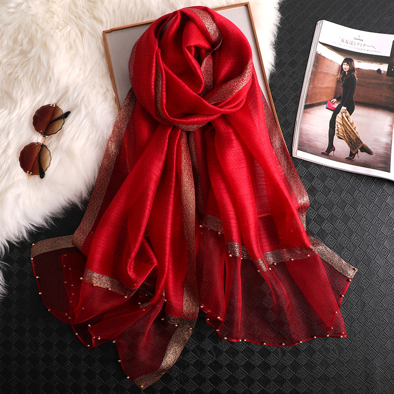 2024 syal selendang sutra 100% - Embroidery Shawl ulasan dan harga