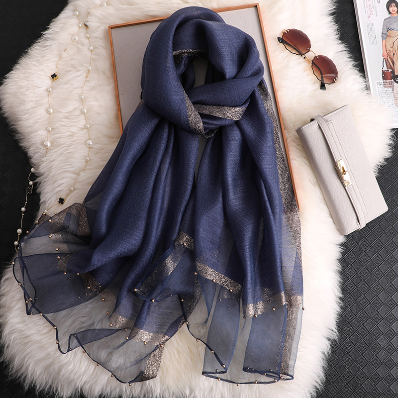 2024 syal selendang sutra 100% - Embroidery Shawl ulasan dan harga