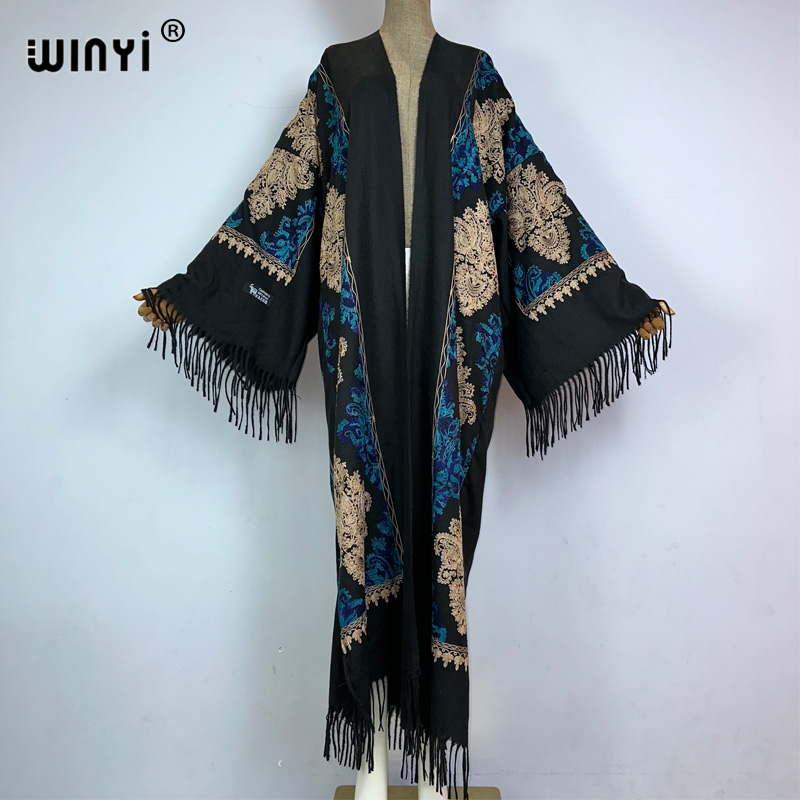 WINYI Mantel Panjang Bordir Pa - Embroidery Pashmina ulasan dan harga