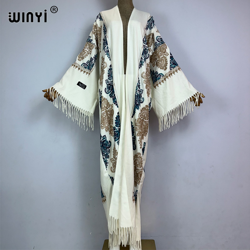 WINYI Mantel Panjang Bordir Pa - Embroidery Pashmina ulasan dan harga