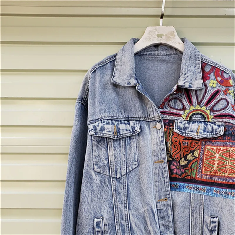 Jaket Denim Saku Besar Sambung - Embroidery Jeans ulasan dan harga