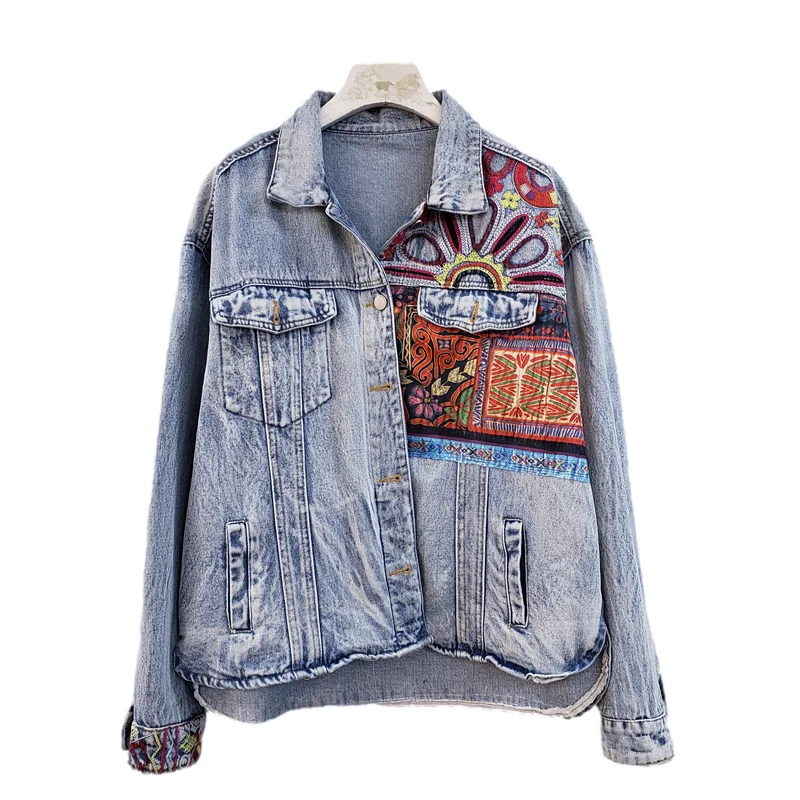 Jaket Denim Saku Besar Sambung - Embroidery Jeans ulasan dan harga