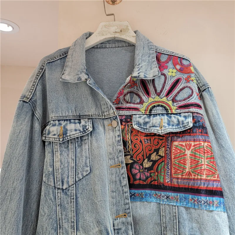 Jaket Denim Sambungan Bordir B - Embroidery Jeans ulasan dan harga