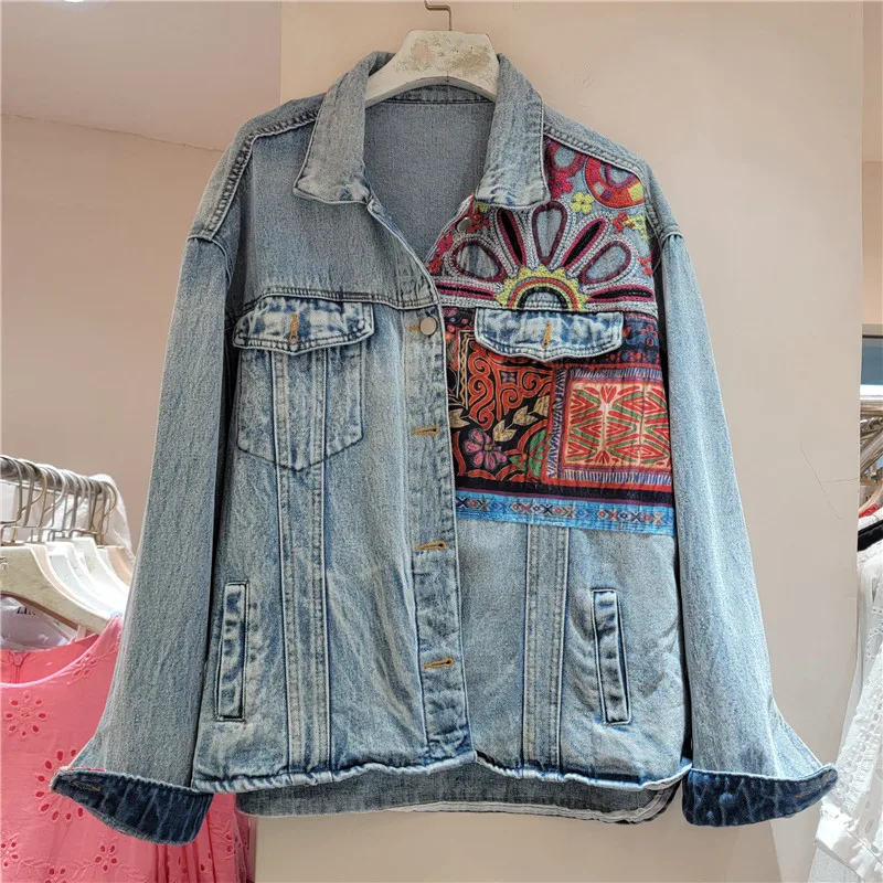 Jaket Denim Sambungan Bordir B - Embroidery Jeans ulasan dan harga