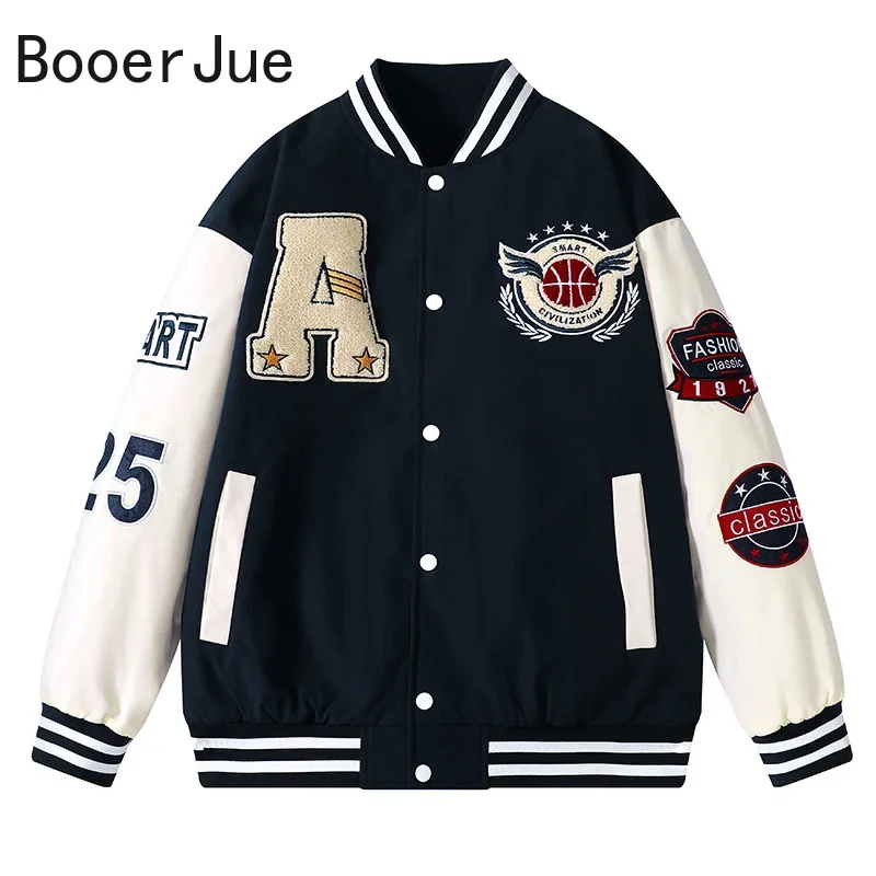Jaket Bomber bisbol Pria Wanit - Embroidery Letter N ulasan dan harga