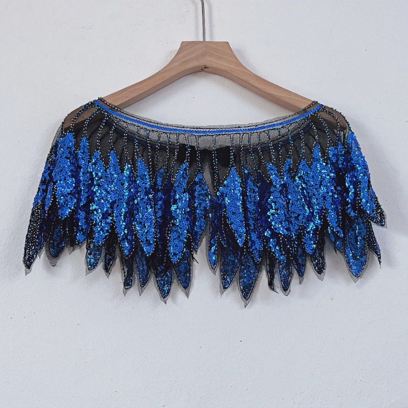 Gaun wanita payet daun renda F - Embroidery Shawl ulasan dan harga