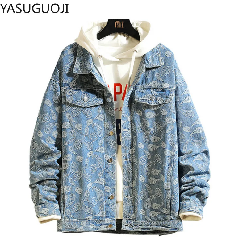 Jaket Denim Cetak Antik Jepang - Embroidery Jeans ulasan dan harga