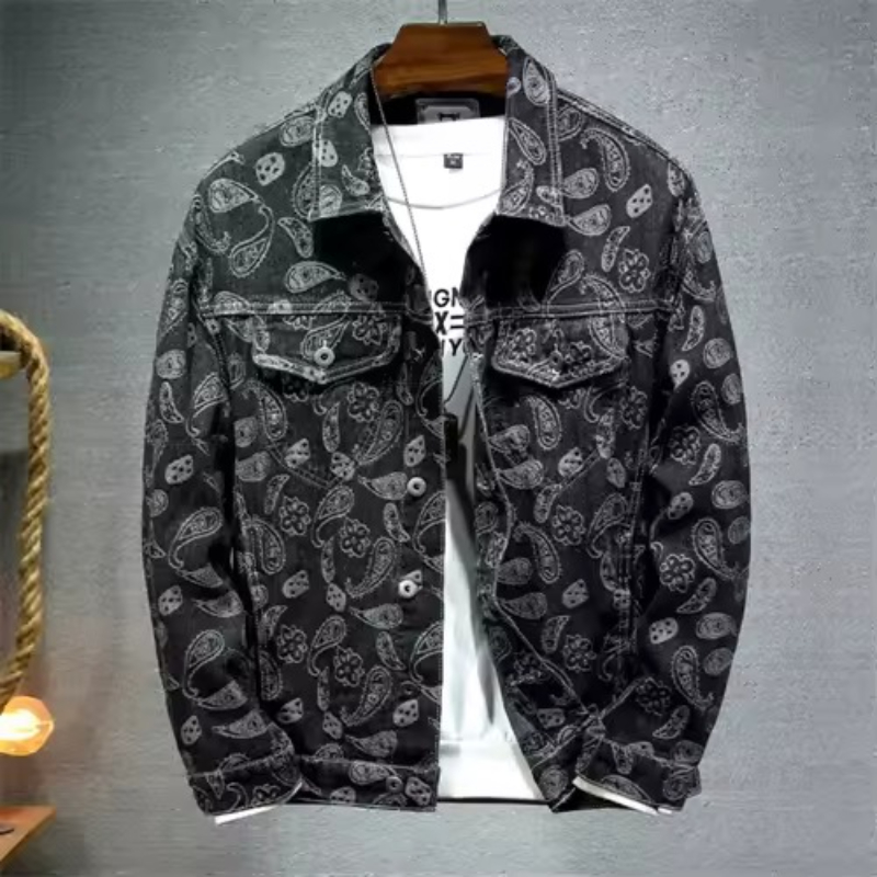 Jaket Denim Cetak Antik Jepang - Embroidery Jeans ulasan dan harga