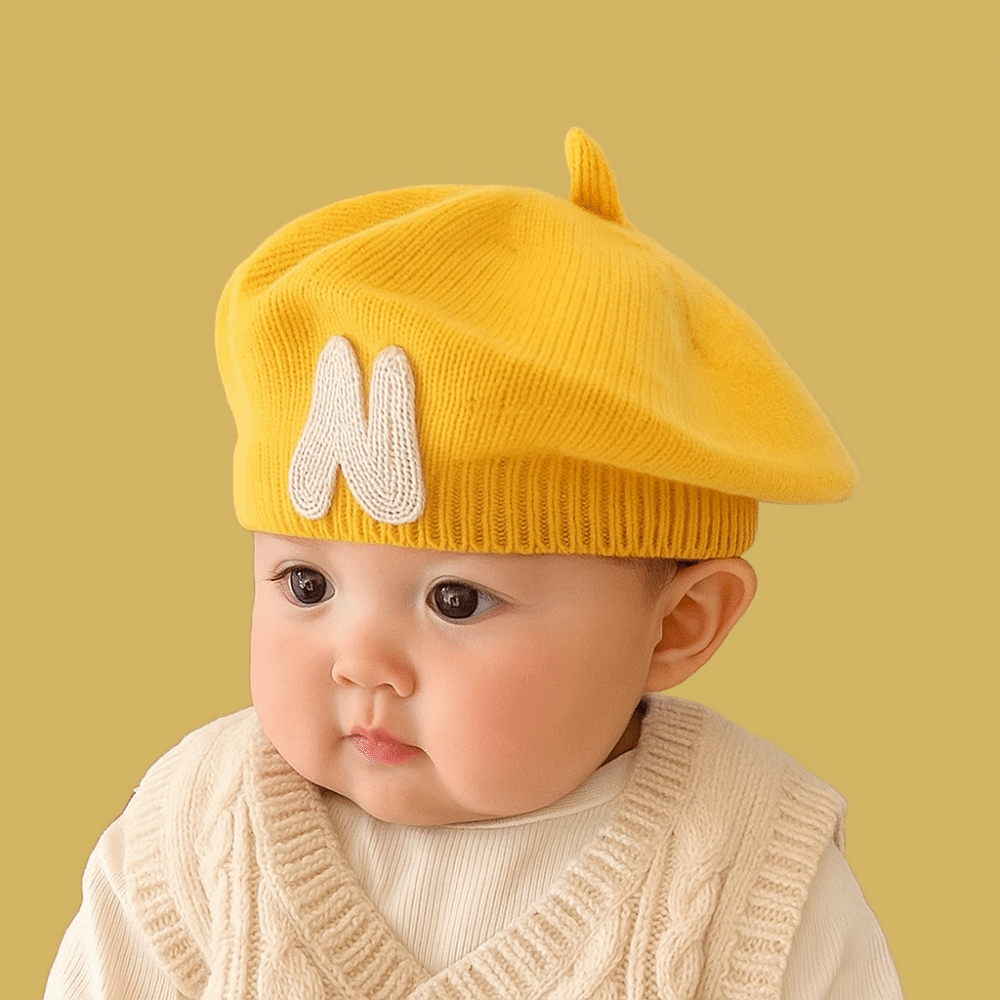 Topi Baret Balita Bordir Huruf - Embroidery Letter N ulasan dan harga