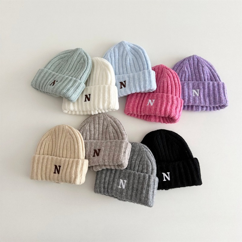 Topi Rajut Anak Gaya Korea den - Embroidery Letter N ulasan dan harga