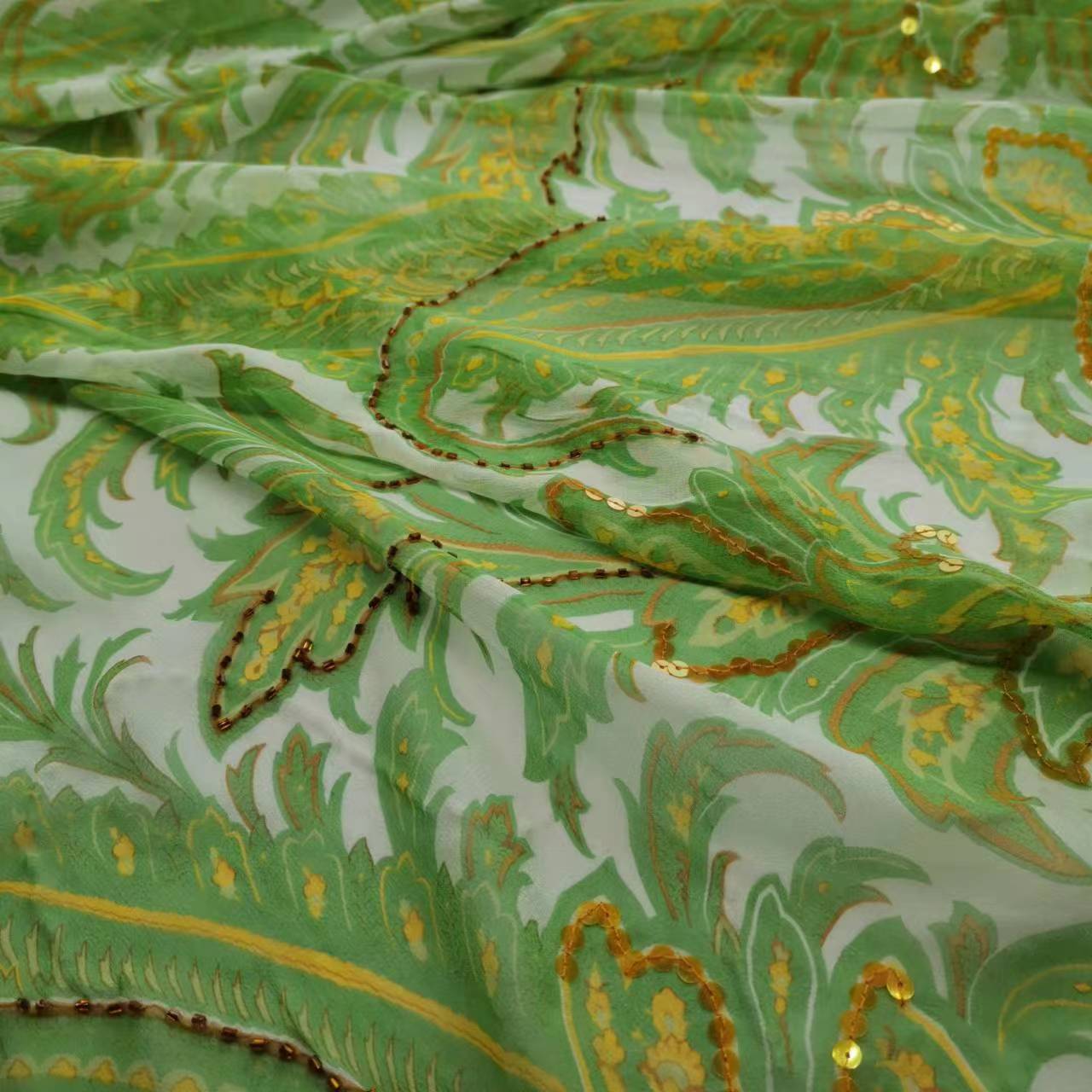 Kain Georgette Sutra Payet Bah - Embroidery Pashmina ulasan dan harga