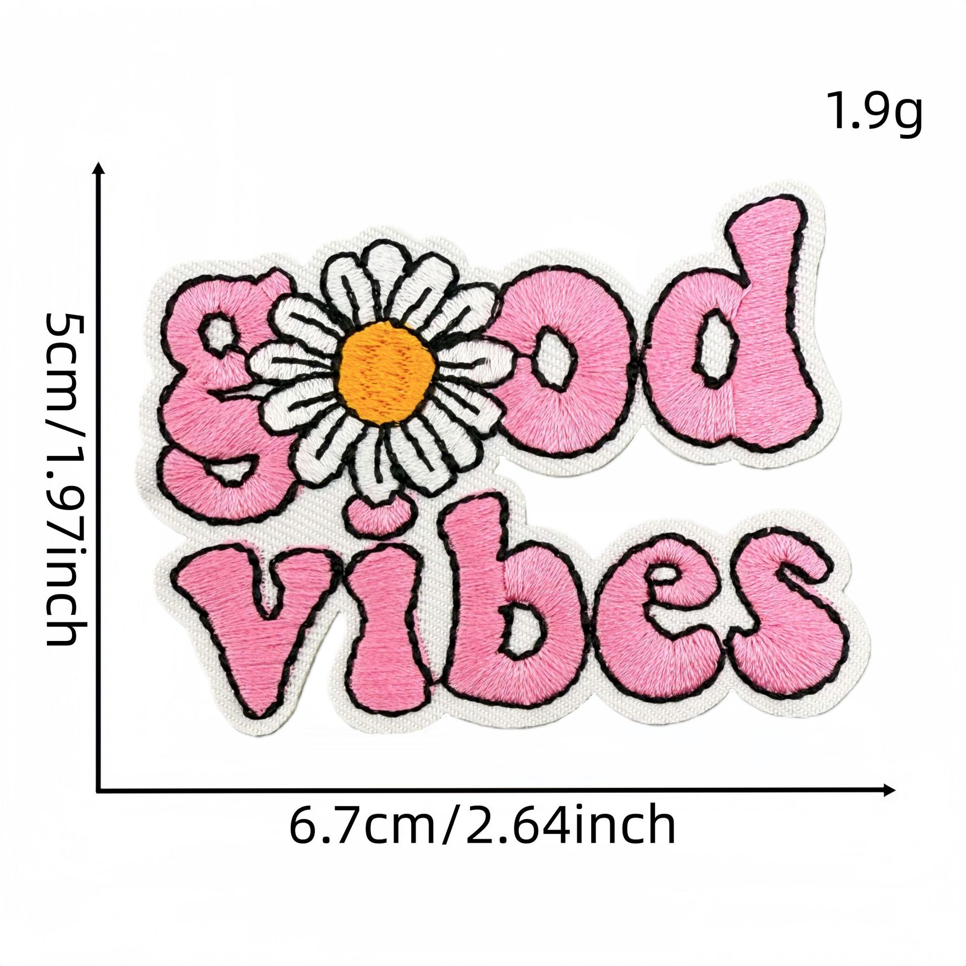 Patch Bordir Estetika Pink den - Embroidery Quote ulasan dan harga