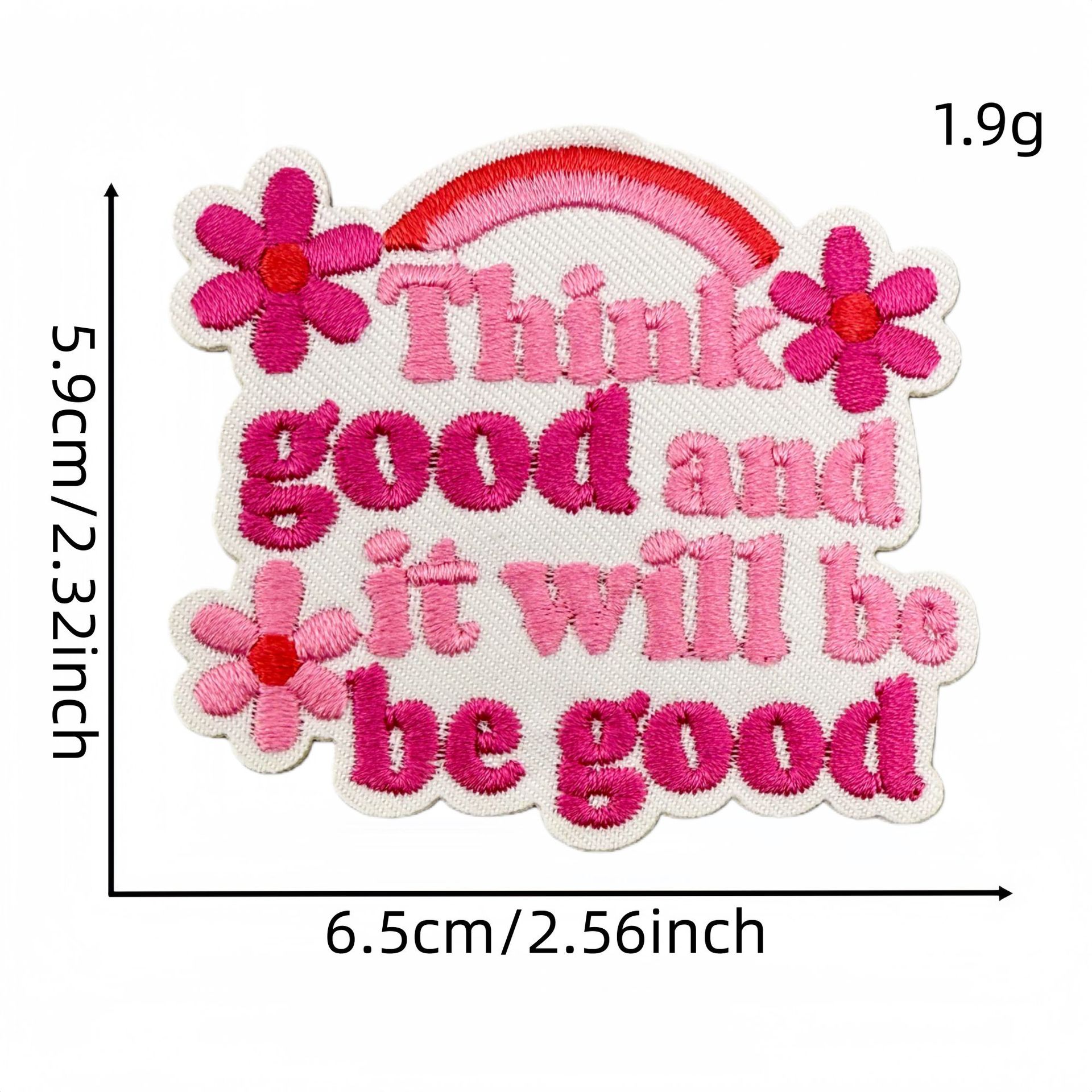 Patch Bordir Estetika Pink den - Embroidery Quote ulasan dan harga