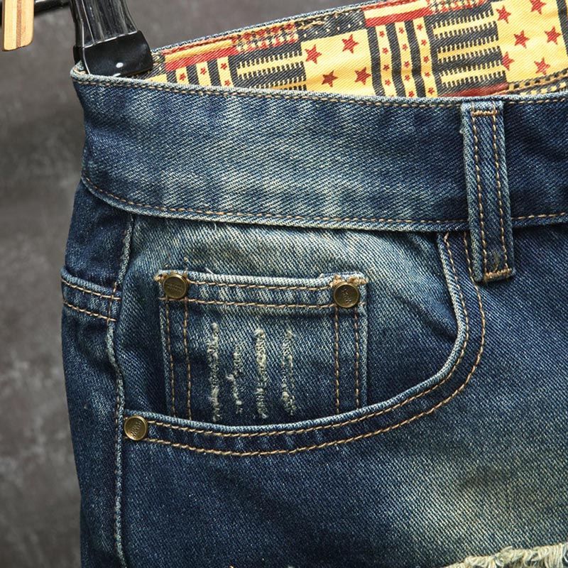 Celana pendek jeans pria berga - Embroidery Jeans ulasan dan harga