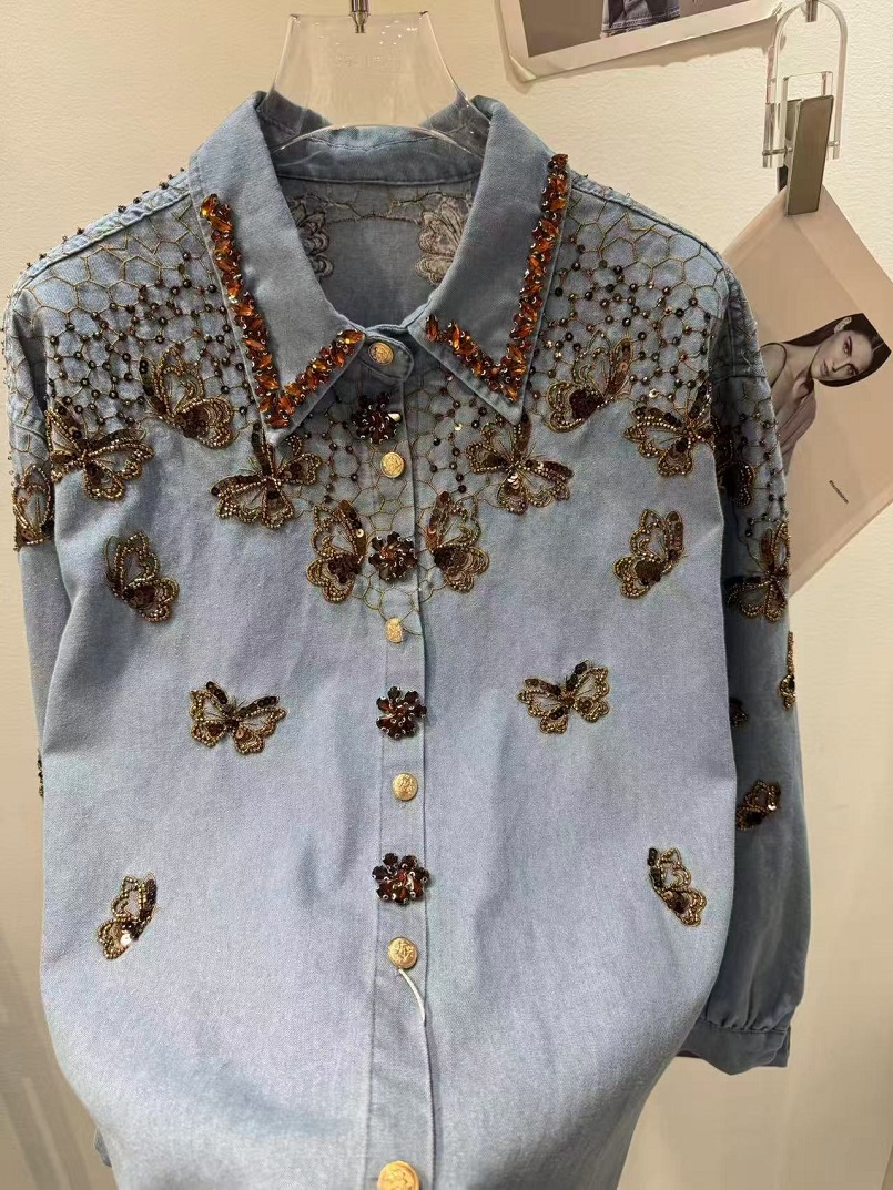 Jaket Denim Gaya Mewah Untuk W - Embroidery Jeans ulasan dan harga
