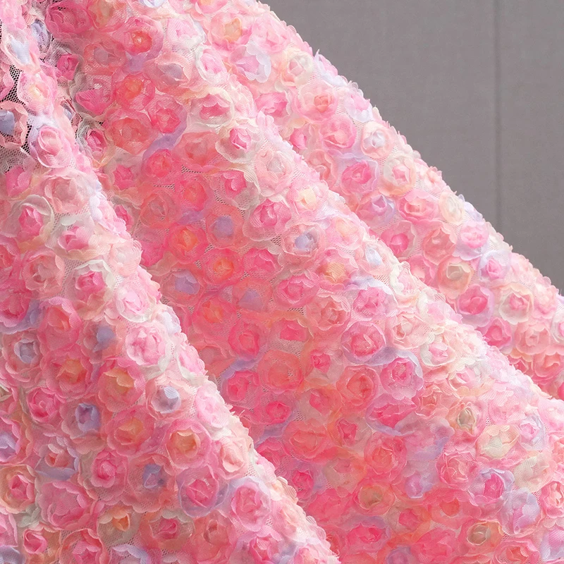 Kain Bordir Bunga 3D Warna-war - Embroidery Roses ulasan dan harga
