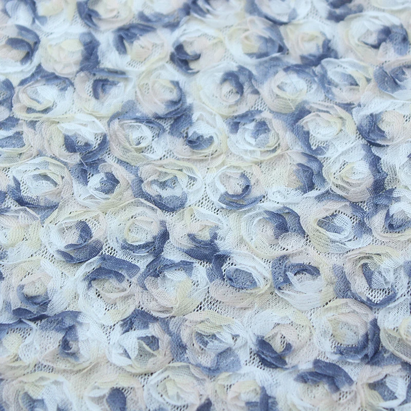 Kain Bordir Bunga 3D Warna-war - Embroidery Roses ulasan dan harga